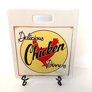 Delicious Chicken Dinner Mummert Ceramic Sign Vintage Home Decor Hot Plate